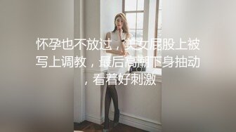 怀孕也不放过，美女屁股上被写上调教，最后高潮下身抽动，看着好刺激