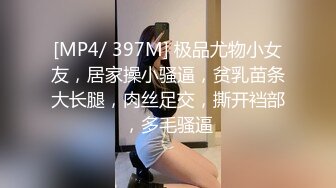 [MP4/ 397M] 极品尤物小女友，居家操小骚逼，贫乳苗条大长腿，肉丝足交，撕开裆部，多毛骚逼